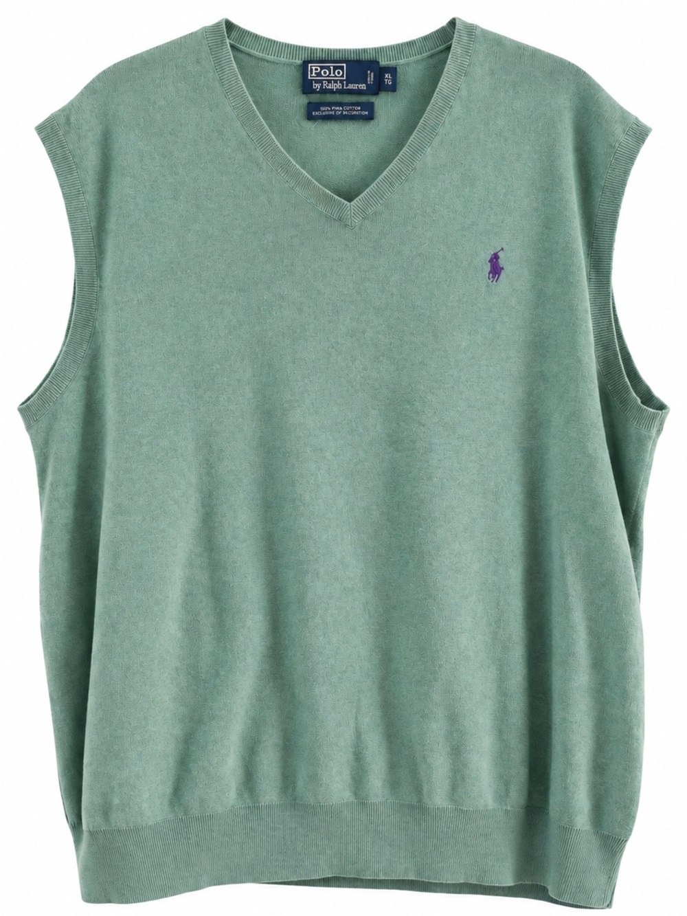Polo by Ralph Lauren 100% Pima Cotton V-Neck Sweater Vest Sage Green (size 1XB)
